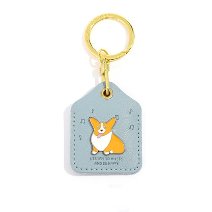 Corgi Toegangskaart Beskermende Omslag Leer Sleutelhanger Hangertjie