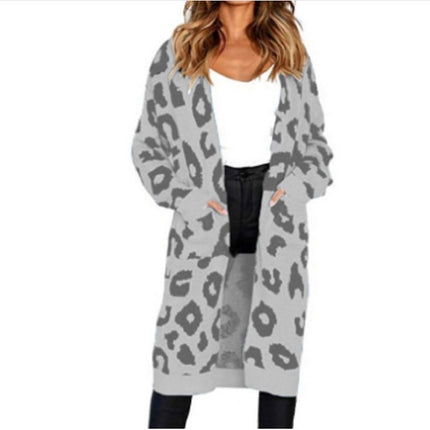 Color Leopard Print Polka Dot Loose Sweater Coat