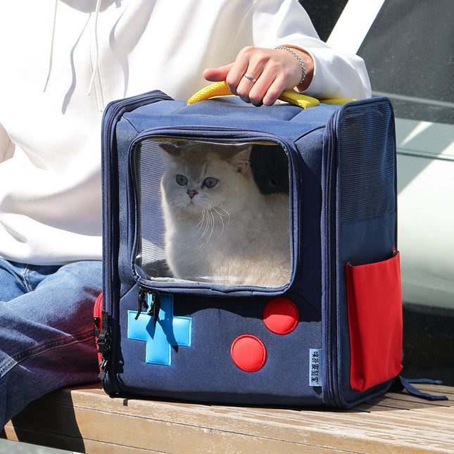 Speletjiekonsole Retro Styl Troeteldiere Kat Sak Draagbare Buite Rugsak Opvoubaar Groot Kapasiteit Honde En Katte Reis Nes