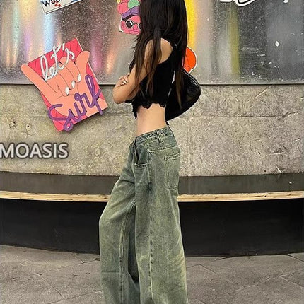 High Waist Loose Drooping Mop Slimming And Straight Long Pants