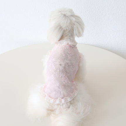 Lace Yarn Vest Anti-lint Sexy Dog Clothes Pet Cat