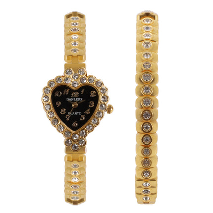 Mode Verpersoonlikte Diamant Dameshorlosie Hartvormige Strass