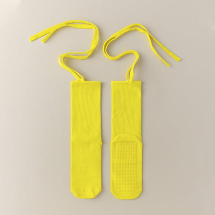 Women's Anti-slip Cross Lace-up Yoga Pilates Dance Dopamine Sports Wear Mid-calf Socks