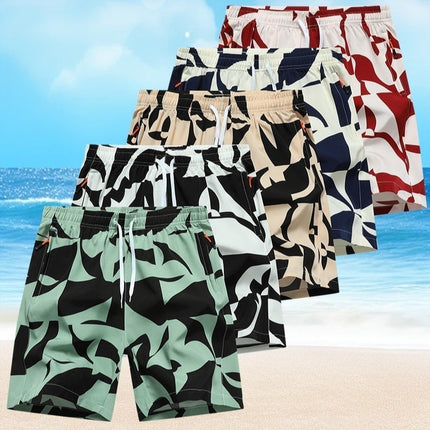 Casual Loose Pattern Cropped Elastic Waist Breathable Beach Pants