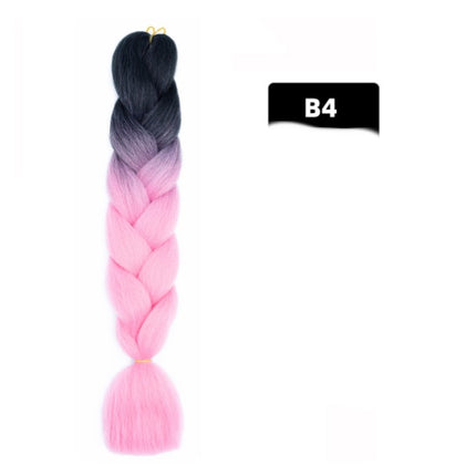 Color Big Braid African Chemical Fiber High Temperature Silk Wig Gradient