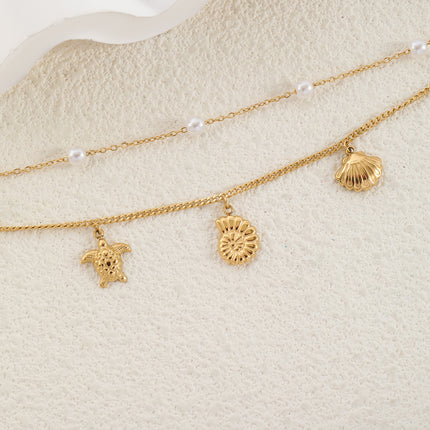 Niche Temperament Round Beads XINGX Shell Anklet