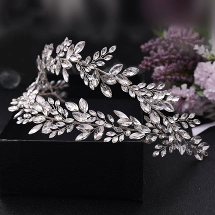 Kreatief-gevormde Strass Bruids Hoofbedekking Haarband Trourok Haarstyl Juweliersware