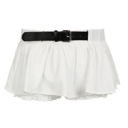 Vacation Leisure A- Line Lotus Leaf Miniskirt