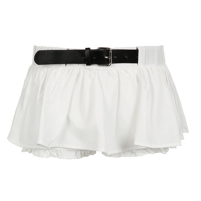 Vacation Leisure A- Line Lotus Leaf Miniskirt