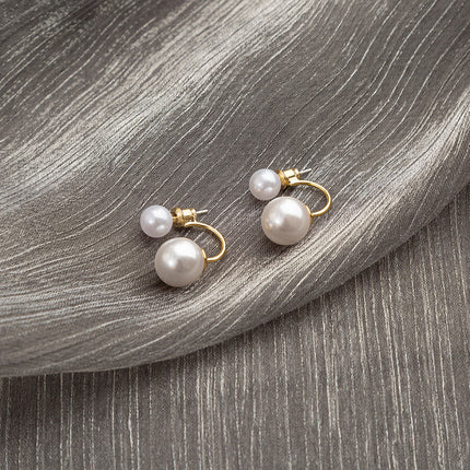Pearl Dual-wear Special-interest Design 925 Silver Stud Earrings
