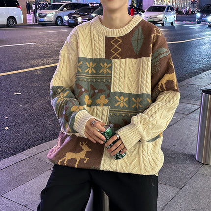 Round Neck Sweater Men's Loose Sweater