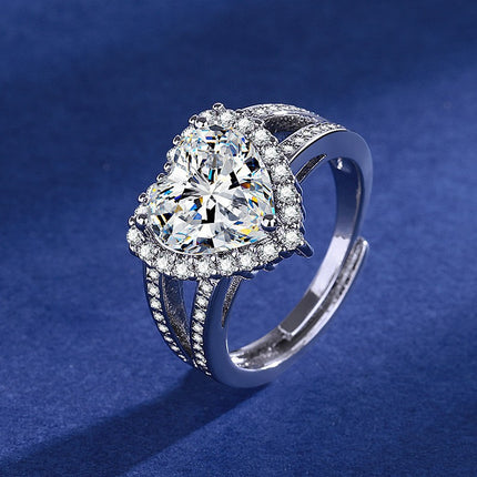 Elegante 1ct Gesimuleerde Moissanite Ses-Punt Ring Luukse Troujuweliersware Vir Vroue