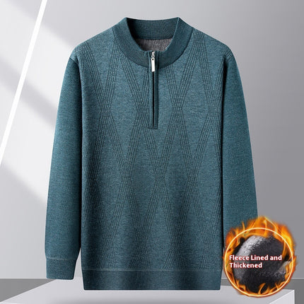 Loose Casual Middle-aged Men's Zipper Sweater