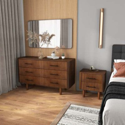 Logan Middeleeuse Moderne Okkerneuthout Bedkassie Bedkassies Met 2 Laaie