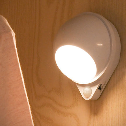 LED Smart Sensor Night Light 360 Degree Rotating Infrared Wireless USB Charging Outdoor Indoor Cabinet Aisle Staircase Wall Lamp