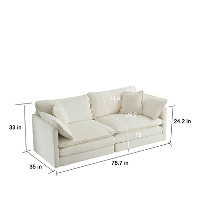 Moderne Stof Dubbelsitbank Met 4 Kussings
