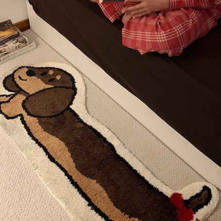 Sausage Dog Long Thickened Flocking Carpet Living Room Bedroom Bedside