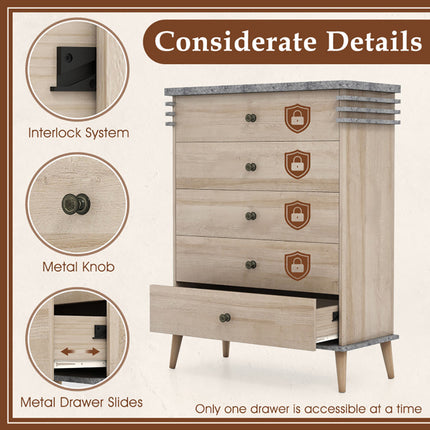 Farmhouse Chest Dresser Of Drawers Tall Storage Organizer