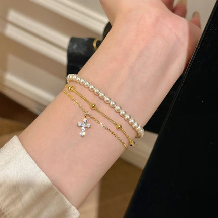 Vroue se Modieuse Dubbellaag Armband in Ou Styl