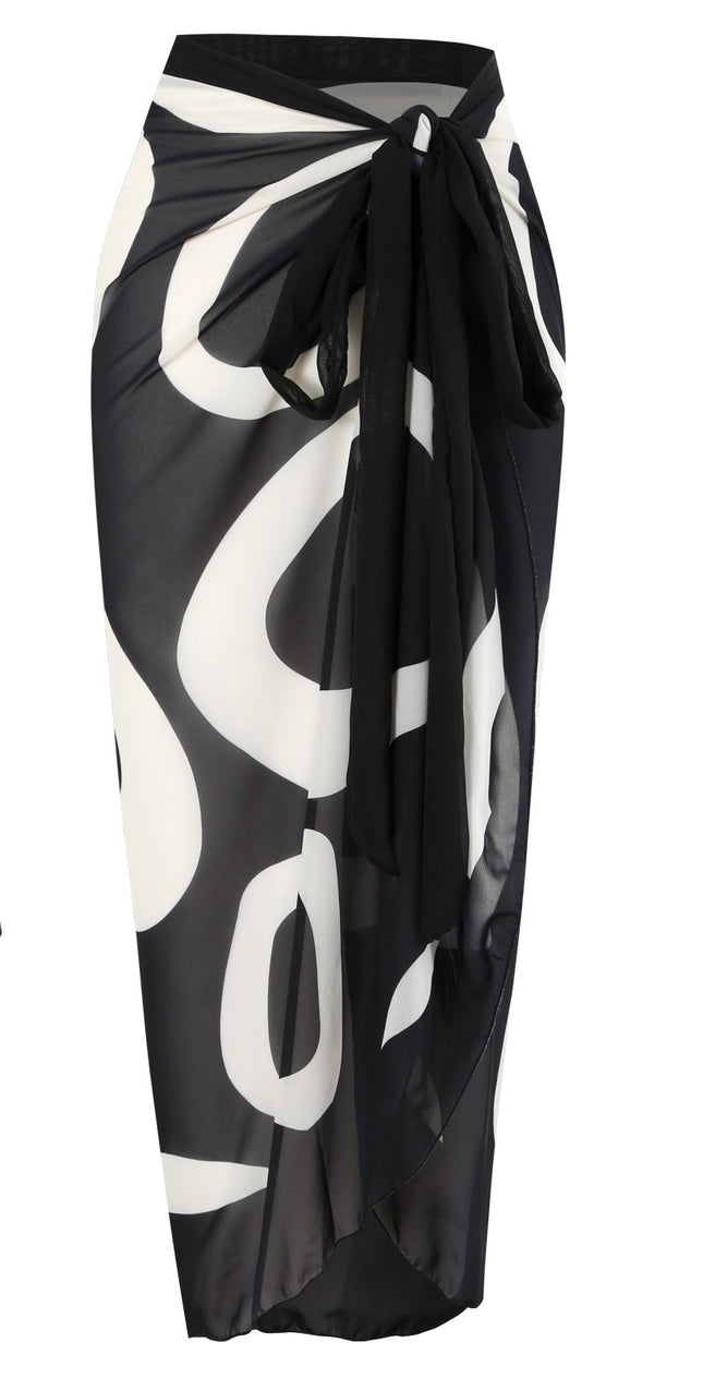 Women's Two-piece Swimsuit Bikini Wrap Skirt Suit One-shoulder Sexy