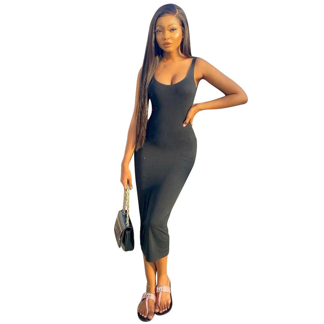 Women's Sleeveless Dress One-step Skirt