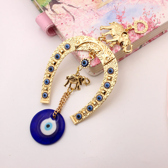 Golden Elephant Elephant Alloy Blue Eye Ornaments
