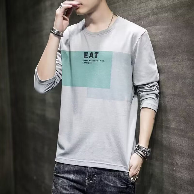 Long Sleeve T-shirt Men's Loose Clothes Autumn Versatile Top Bottoming Shirt