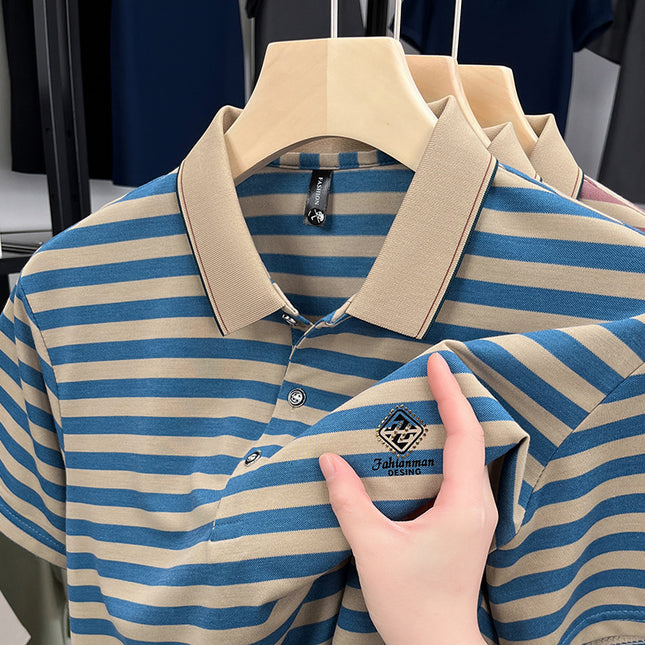 Striped Casual Men's Short Sleeve