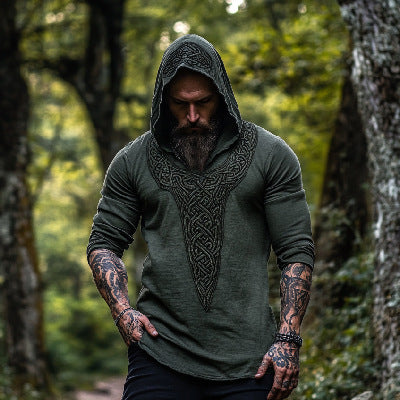 Men's Long-sleeved Loose Hooded Sweater