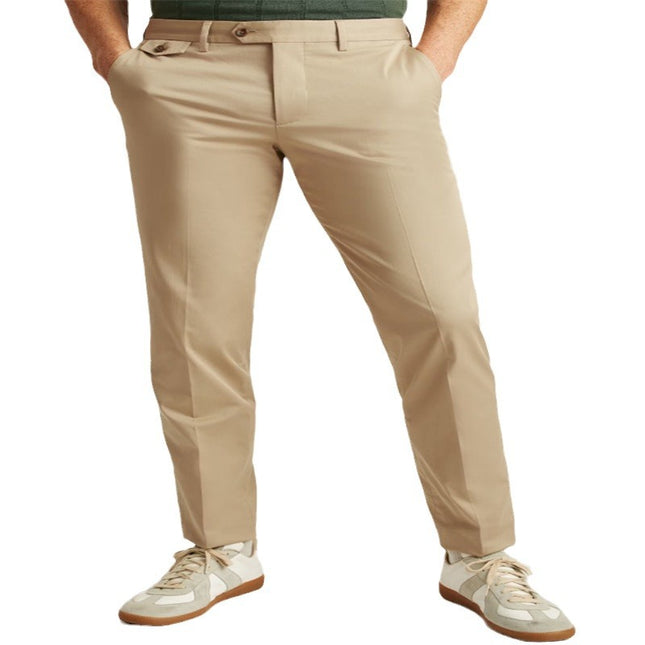 Men's Formal Wear Solid Color Buttons Casual Suit Pants