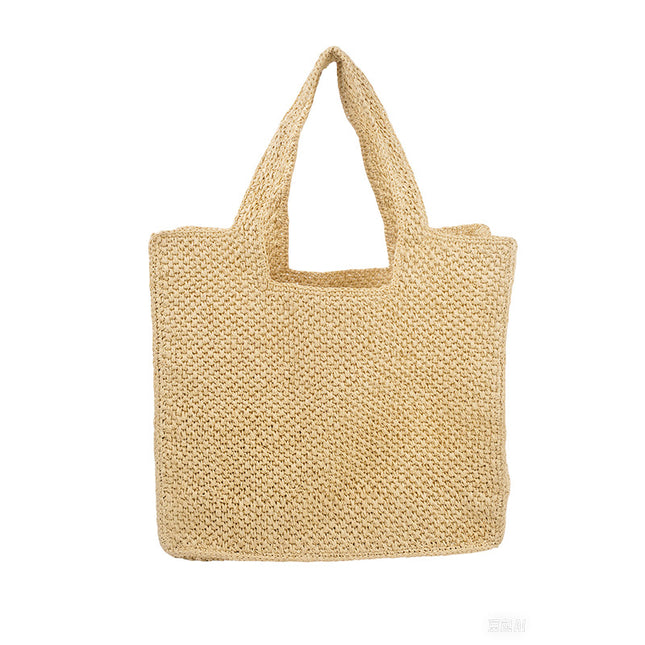 Holiday Straw Woven Bag Woven Commuter Tote Bucket Bag