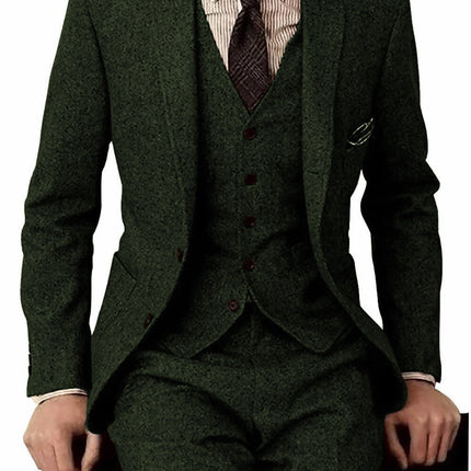 Men's Suit Three-piece Suit Fashion Woolen Suit