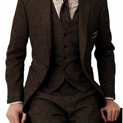 Men's Suit Three-piece Suit Fashion Woolen Suit
