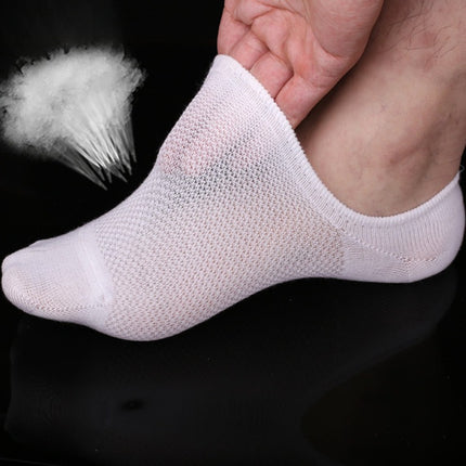 Summer Men's Bamboo Fiber Mesh Invisible Boat Socks