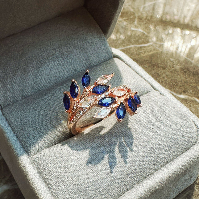 Rose Gold Ring Real Gold Zircon Ring Russian European And American Ornament Jewelry