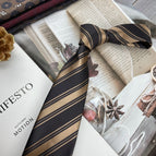 Dark Coffee Gold Stripes