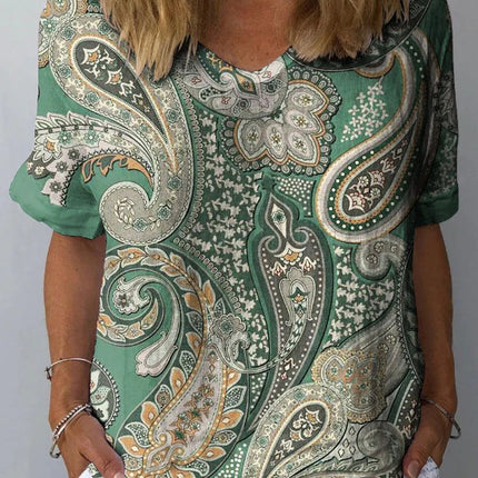 Women's Personality Printed Crew Neck Top