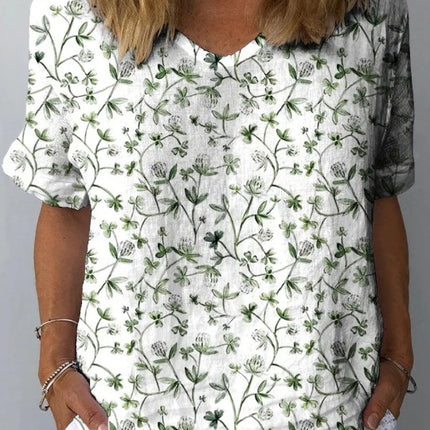 Women's Personality Printed Crew Neck Top