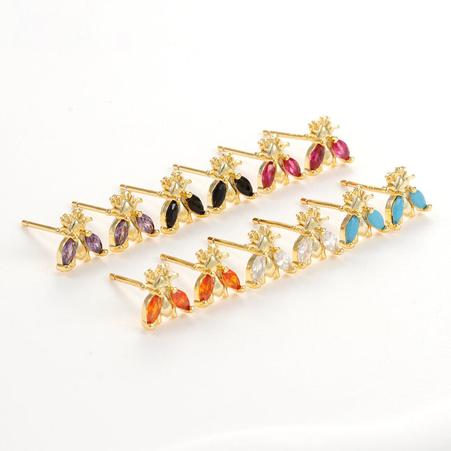 Insect Diamond Gold-plated Stud Earring Fashion Minimalist Creative