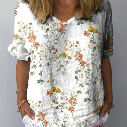 Women's Personality Printed Crew Neck Top
