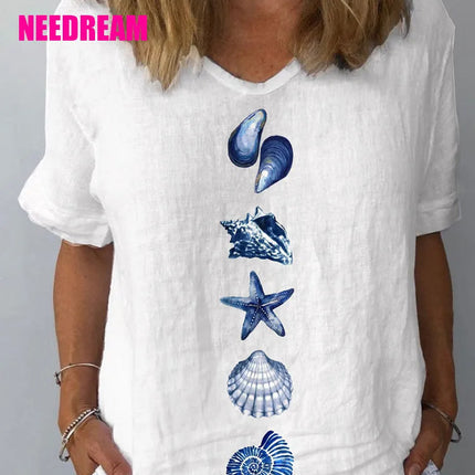 Women's Personality Printed Crew Neck Top