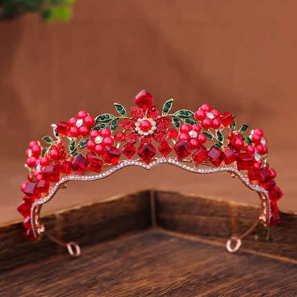 Women's Retro Purple Crystal Princess Crown Headdress