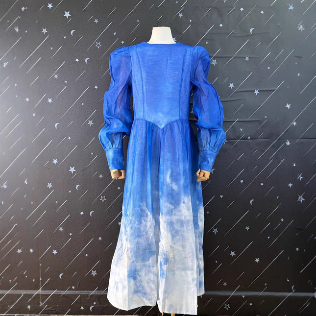 Dress Women's Fashion Gradient Design Round Neck