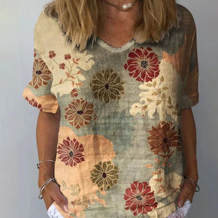 Women's Personality Printed Crew Neck Top