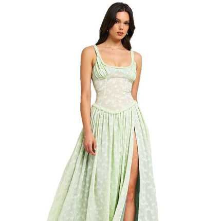New Sexy Floral Fashion Sling Dress Slim Fit High Slit Long Dress