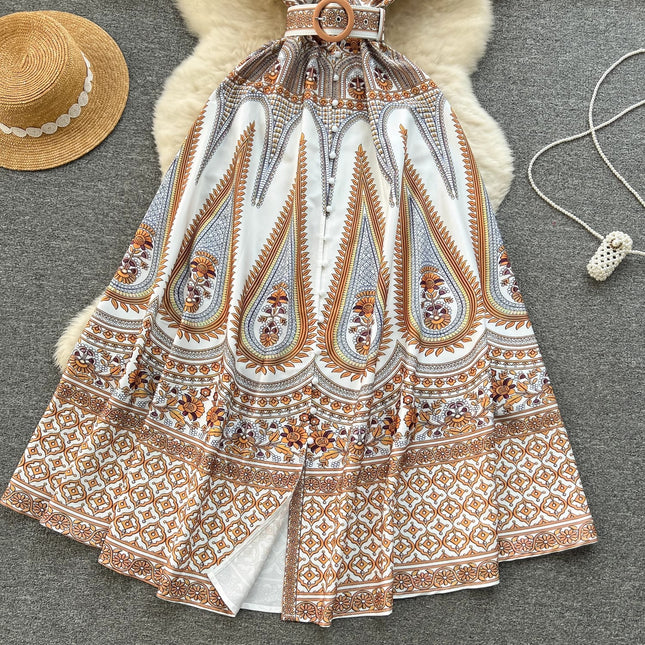 Women's Fashion Printed Temperament Slim Dress