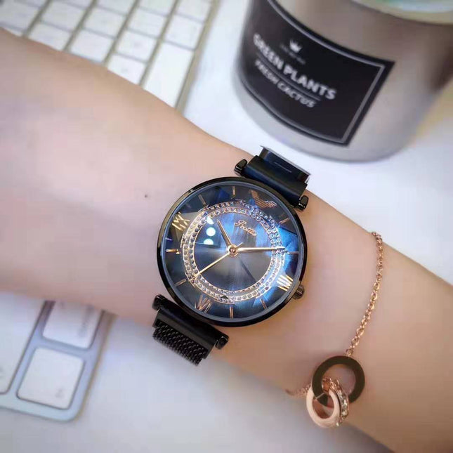 Women's Waterproof Magnetic Mesh Strap Watch