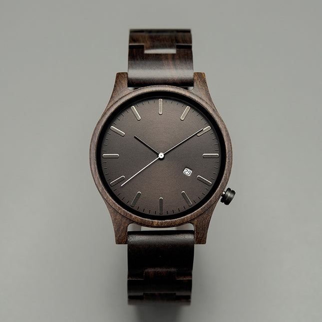 Wood Quartz Pointer Watch Men