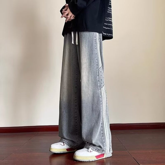 Spring And Autumn New Men's Hong Kong Style Trendy Brand Loose Casual Wide-leg Pants