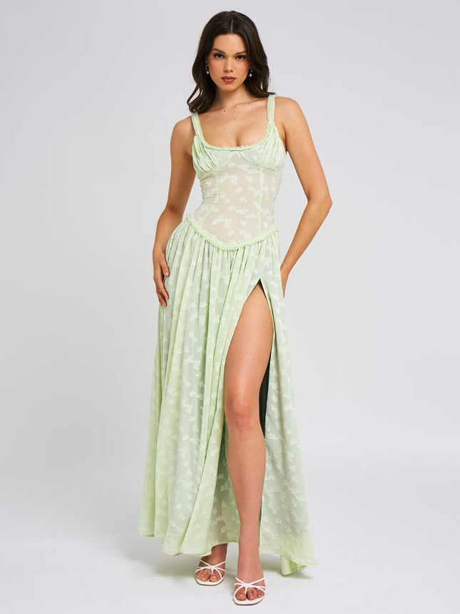 New Sexy Floral Fashion Sling Dress Slim Fit High Slit Long Dress